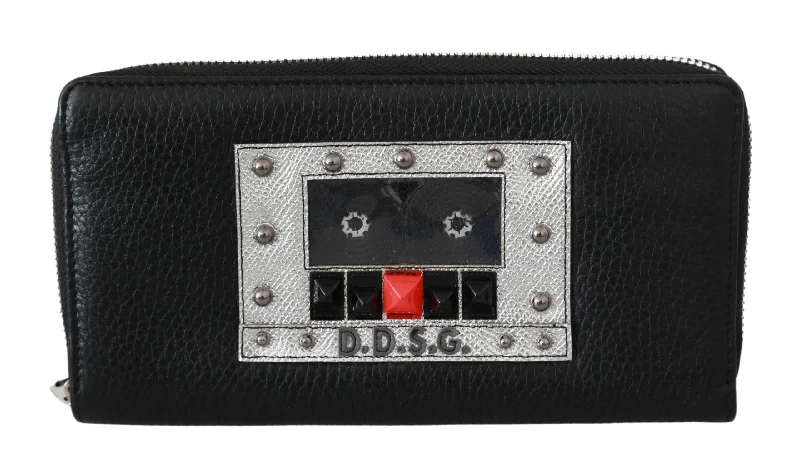 Bags For Outdoor Adventures Dolce & Gabbana Elegant Black Leather Zip Continental Wallet Bags For Outdoor Adventures Dolce & Gabbana Elegant Black Leather Zip Continental Wallet