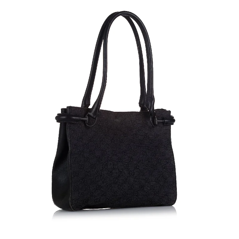 Active Lifestyles Black Gucci GG Canvas Tote Bag