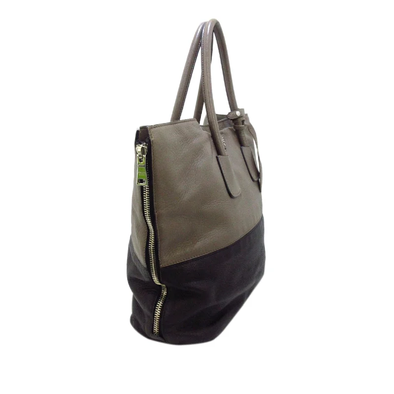 Party Bags For New Year's Eve And Special Occasions Black Prada Glace Calf Zippers Tote Bag Party Bags For New Year's Eve And Special Occasions Black Prada Glace Calf Zippers Tote Bag