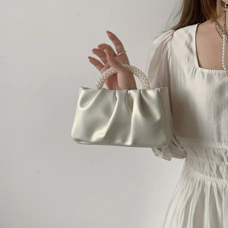 Uxury Designer Handbag Brands White Pearl Bag