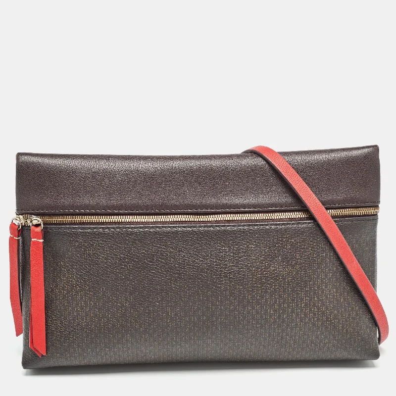Luxury Bags With Premium Materials And Craftsmanship Carolina Herrera Brown/red Monogram Coated Canvas And Leather Inro Crossbody Bag Luxury Bags With Premium Materials And Craftsmanship Carolina Herrera Brown/red Monogram Coated Canvas And Leather Inro Crossbody Bag