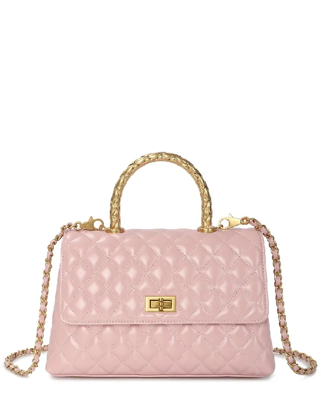 Stylish Bags With Discounts Tiffany & Fred Paris Quilted Leather Satchel