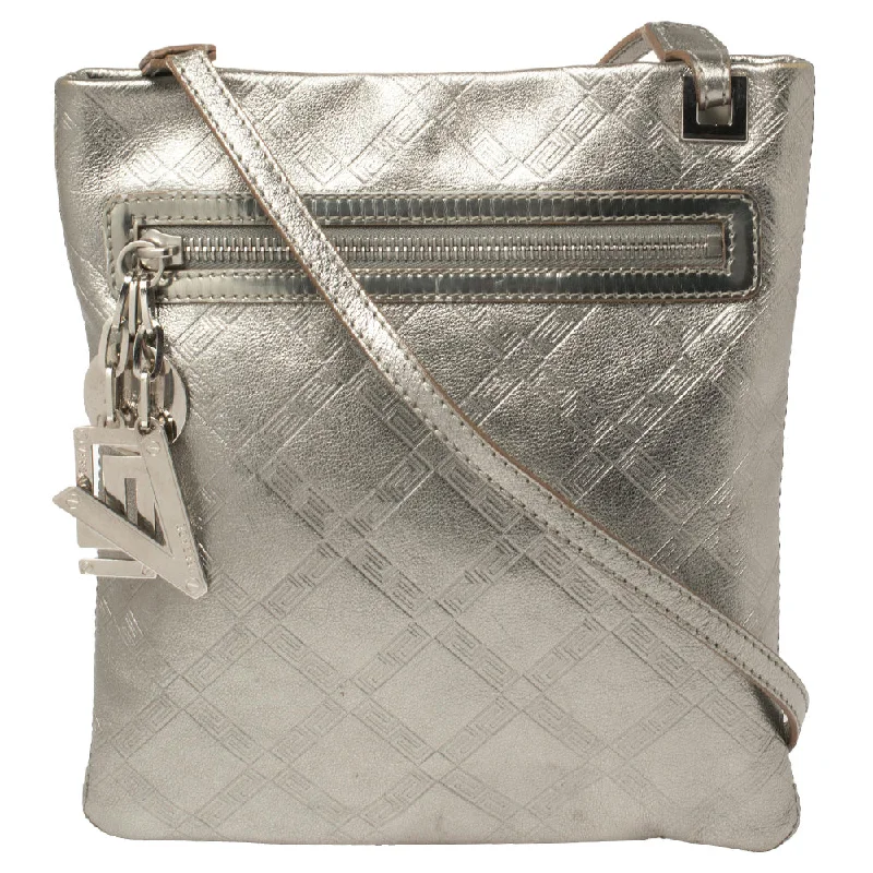 Bags For Personalized Gifts Versace  Silver Leather Slim Crossbody Bag